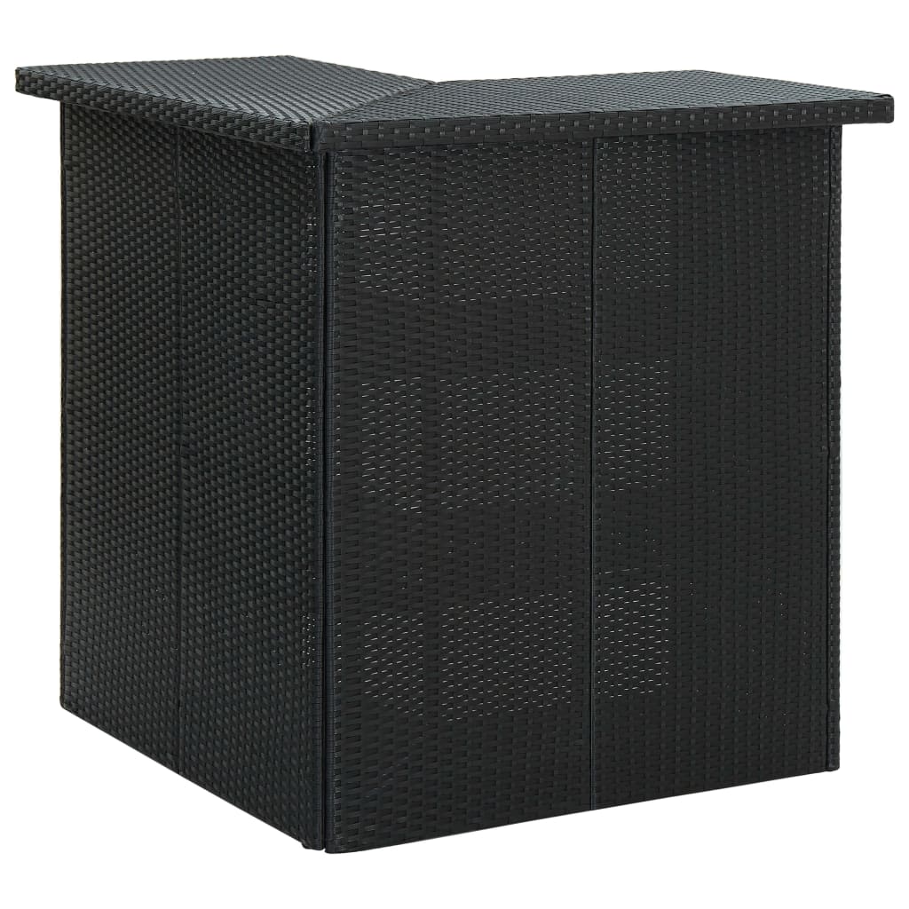 Set mobilier bar de grădină cu perne, 8 piese, negru, poliratan