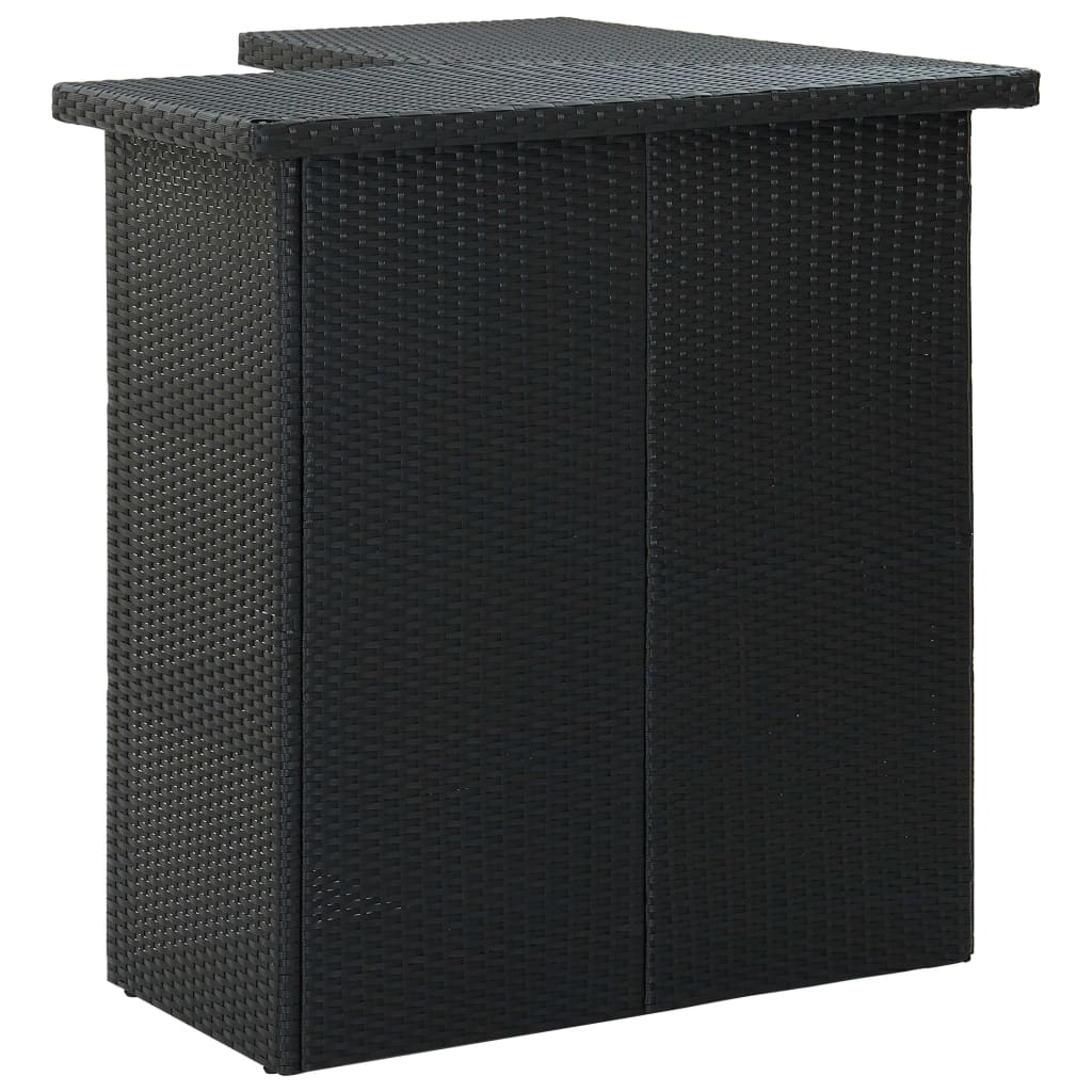 Set mobilier bar de grădină cu perne, 8 piese, negru, poliratan