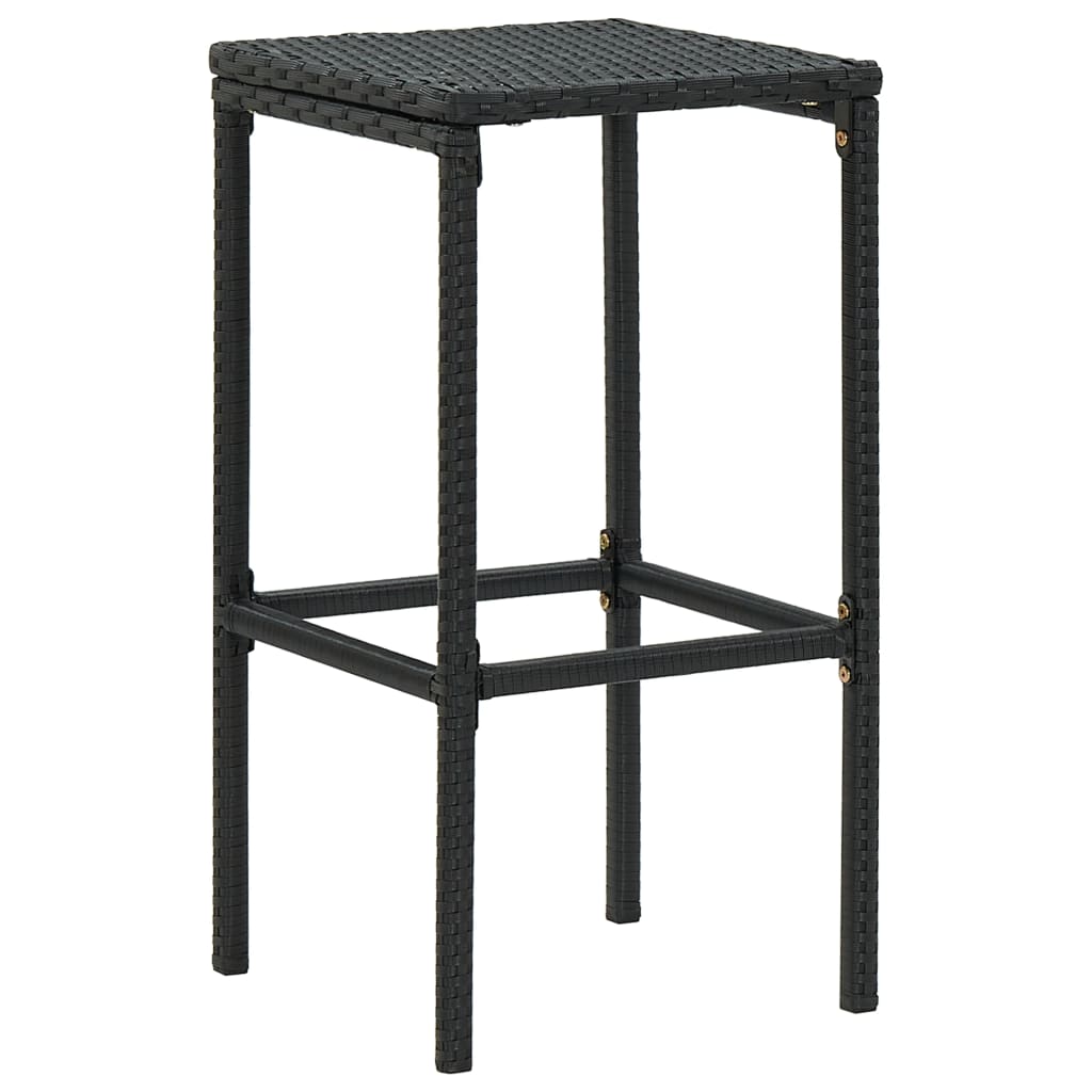 Set mobilier bar de grădină cu perne, 16 piese, negru poliratan