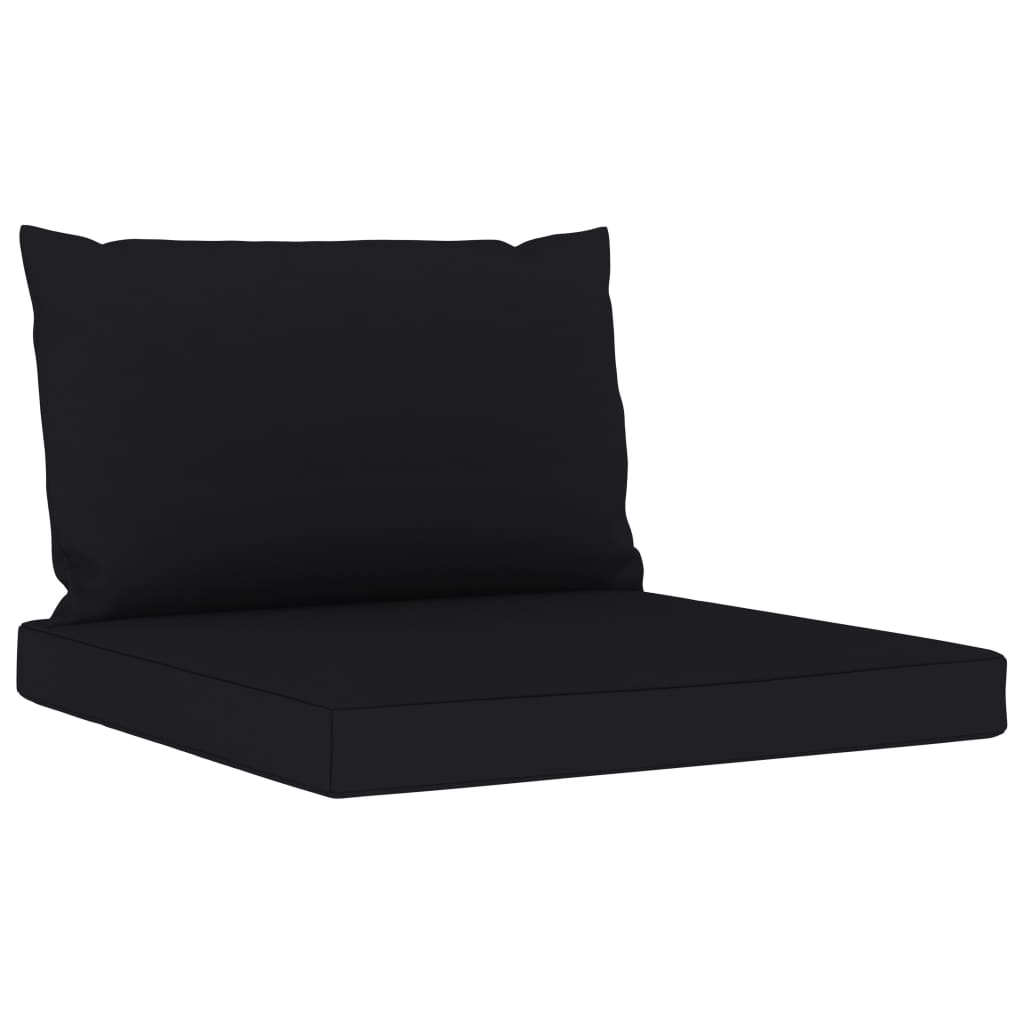 Set mobilier de grădină cu perne negre, 6 piese