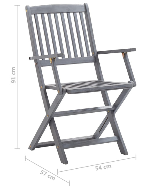 Загрузите изображение в средство просмотра галереи, Scaune pliante de exterior cu perne 6 buc. lemn masiv de acacia
