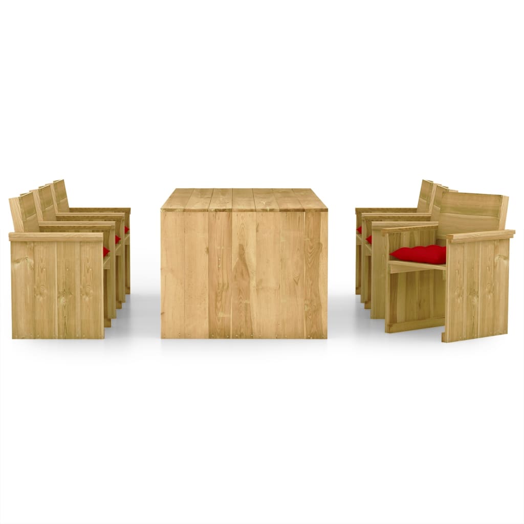 Set mobilier de exterior, 7 piese, lemn de pin tratat