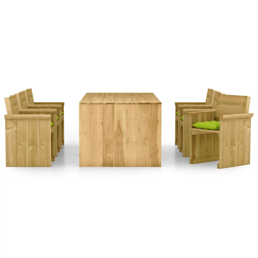 Set mobilier de exterior, 7 piese, lemn de pin tratat