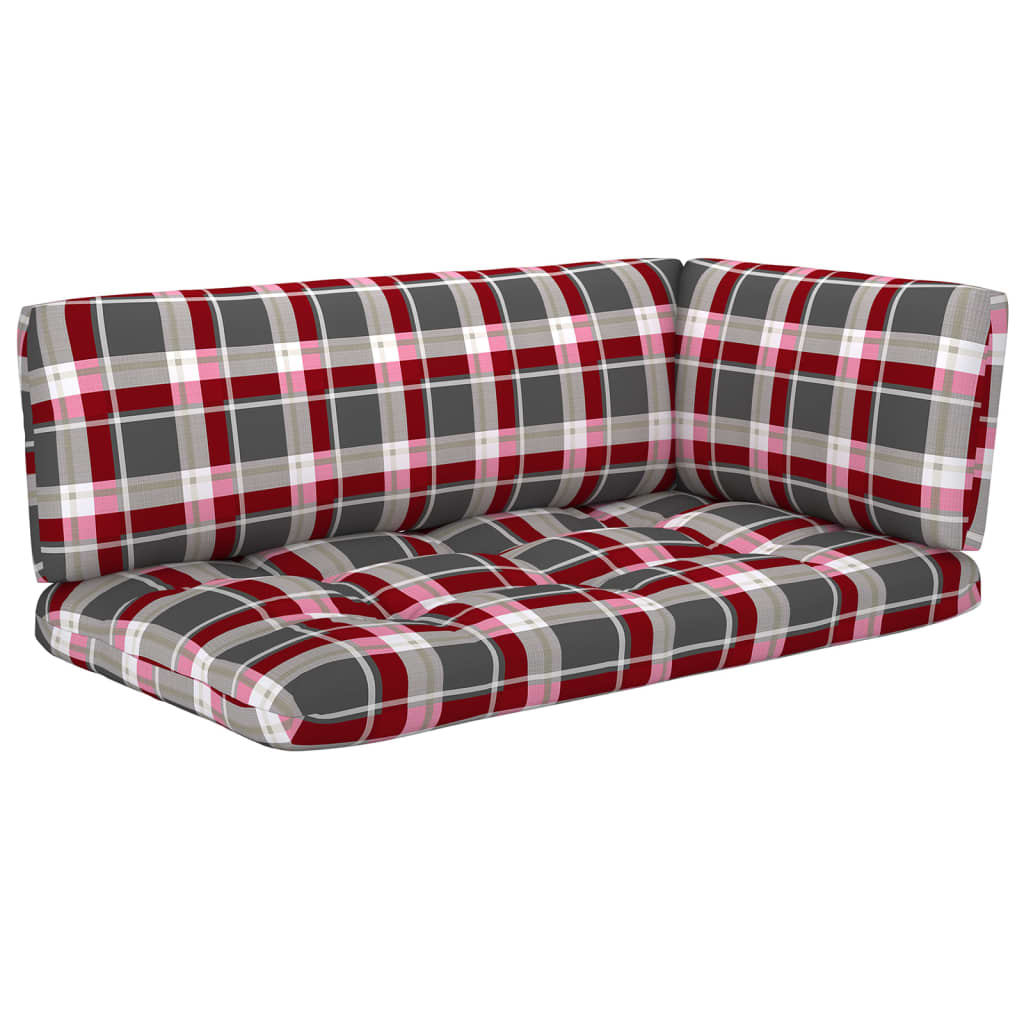 Canapea din paleți cu 2 locuri, cu perne, gri, lemn pin tratat
