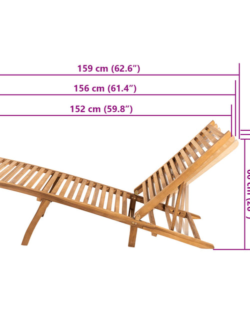 Încărcați imaginea în vizualizatorul Galerie, Șezlong, lemn masiv de tec
