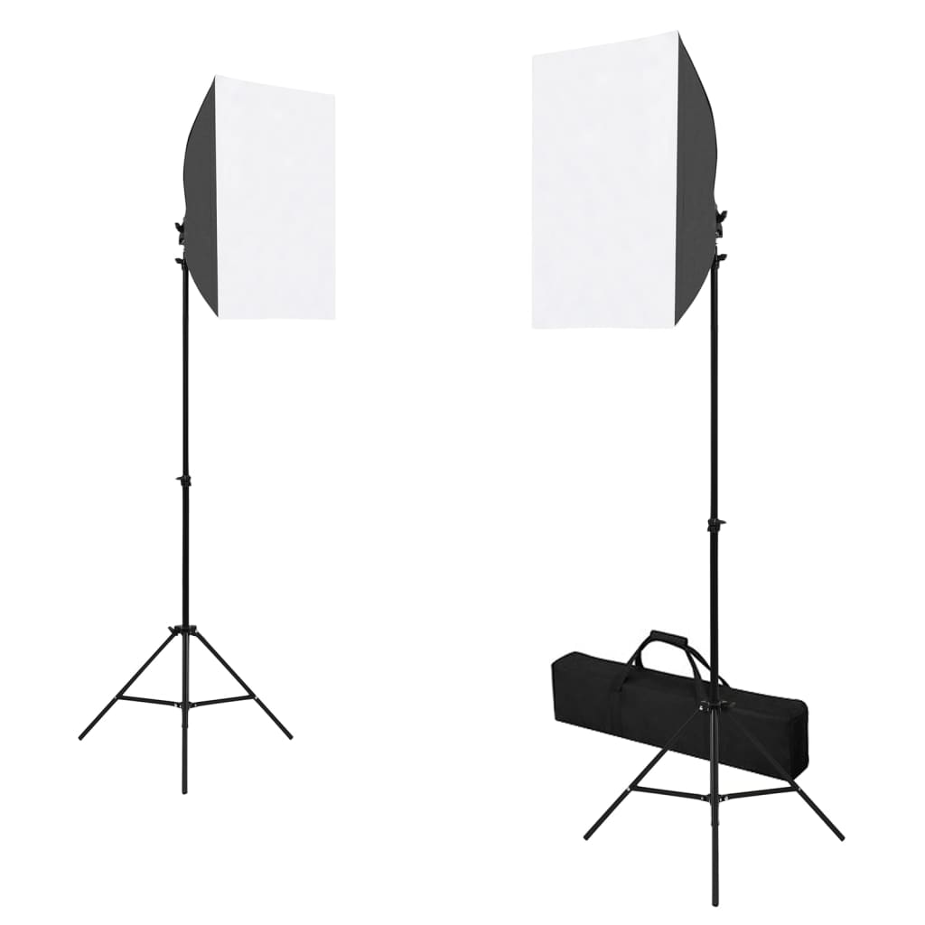 Kit studio foto cu lumini softbox, fundal și reflector