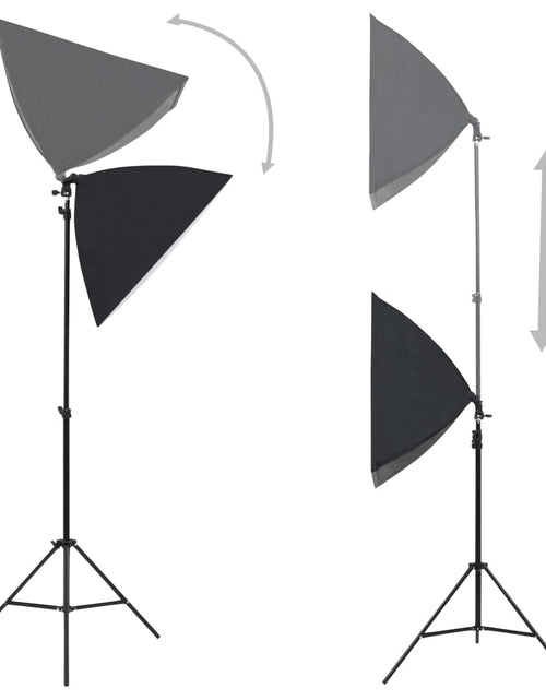 Загрузите изображение в средство просмотра галереи, Kit studio foto cu lumini softbox, fundal și reflector
