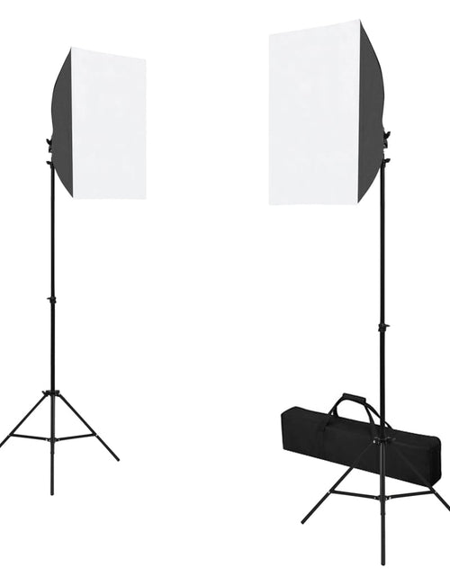 Încărcați imaginea în vizualizatorul Galerie, Set studio foto cu lumini softbox, fundal și reflector
