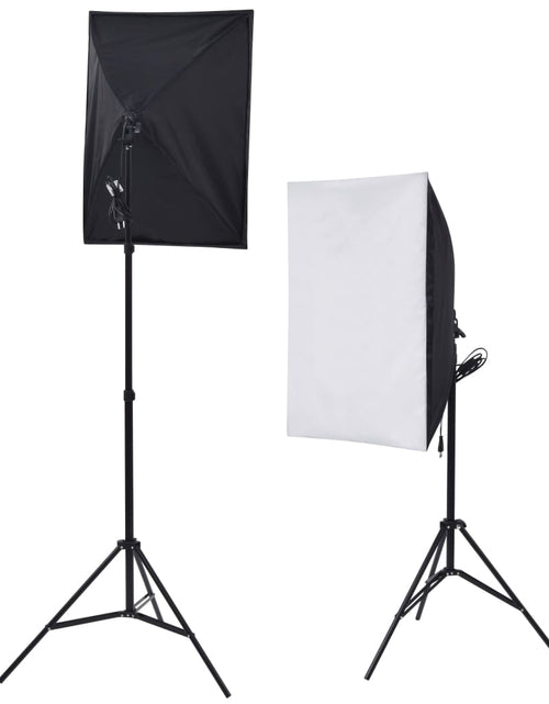 Încărcați imaginea în vizualizatorul Galerie, Set studio foto cu lumini softbox, fundal și reflector
