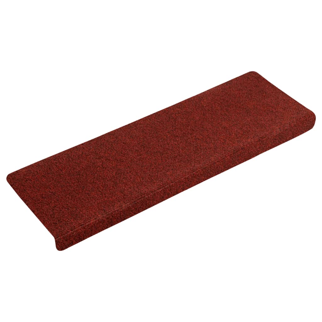 Covorașe scări, 10 buc., roșu bordo, 65x21x4 cm, cusătură punch