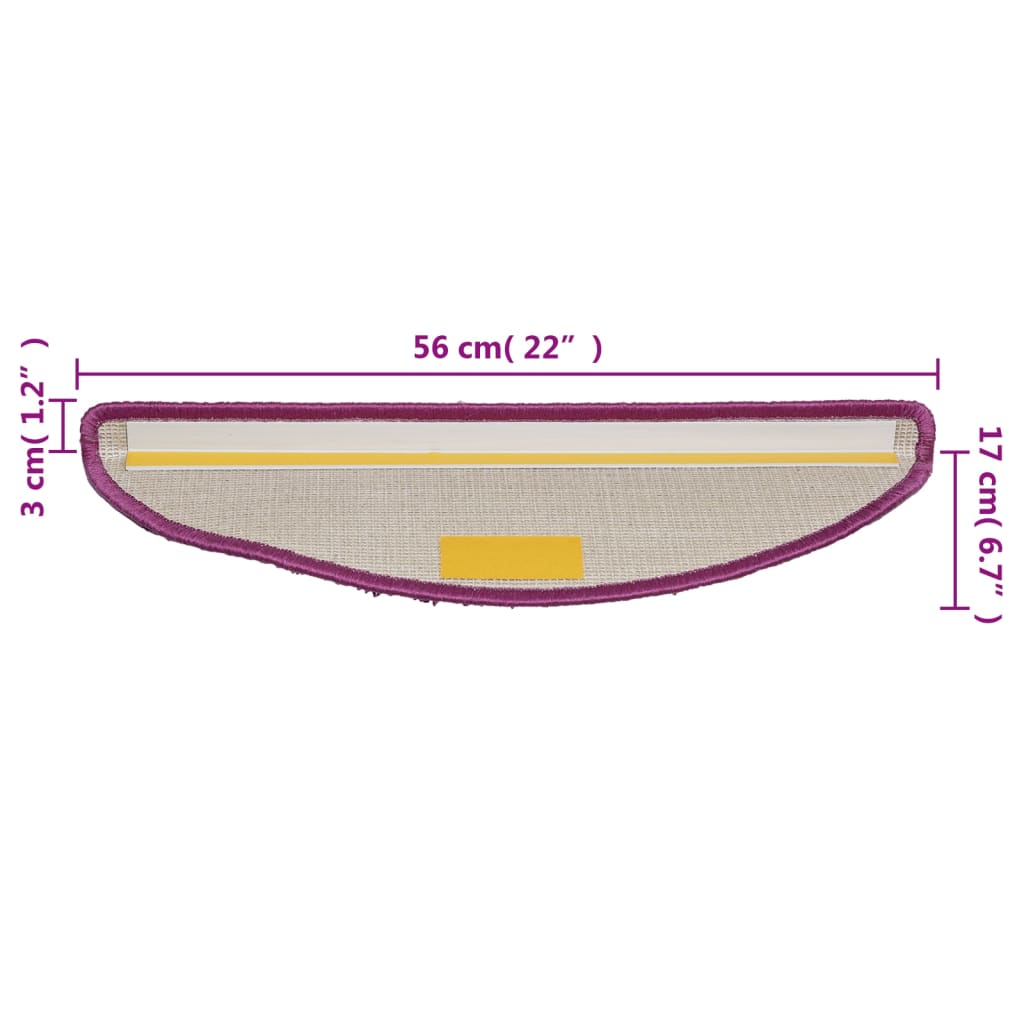 Covorașe de scară, 10 buc., violet, 56x17x3 cm - Lando