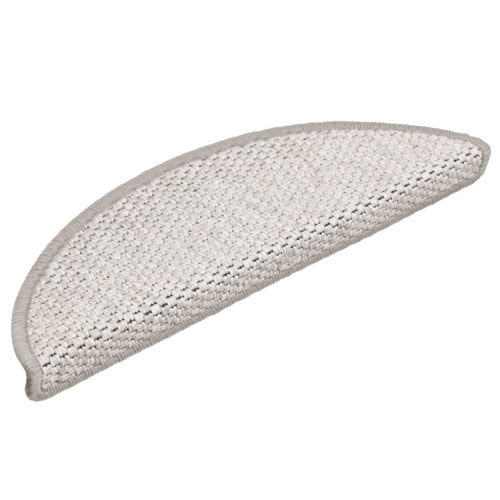 Covoraș scări autoadeziv aspect sisal 15 buc. platină 56x17x3cm