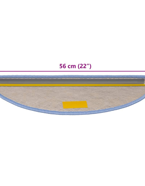 Încărcați imaginea în vizualizatorul Galerie, Covoraș scări autoadeziv 15 buc. albastru, 56x17x3 aspect sisal
