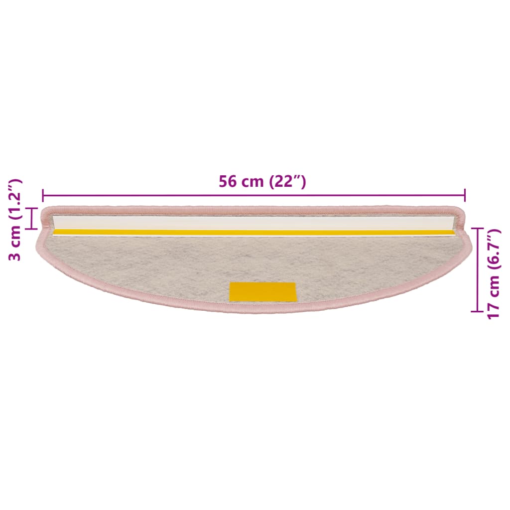 Covorașe scări autoadezive 15 buc. roșu, 56x17x3cm aspect sisal