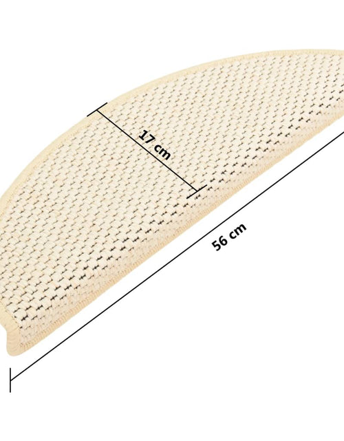 Загрузите изображение в средство просмотра галереи, Covorașe scări autoadezive 15 buc. crem 56x17x3 cm aspect sisal
