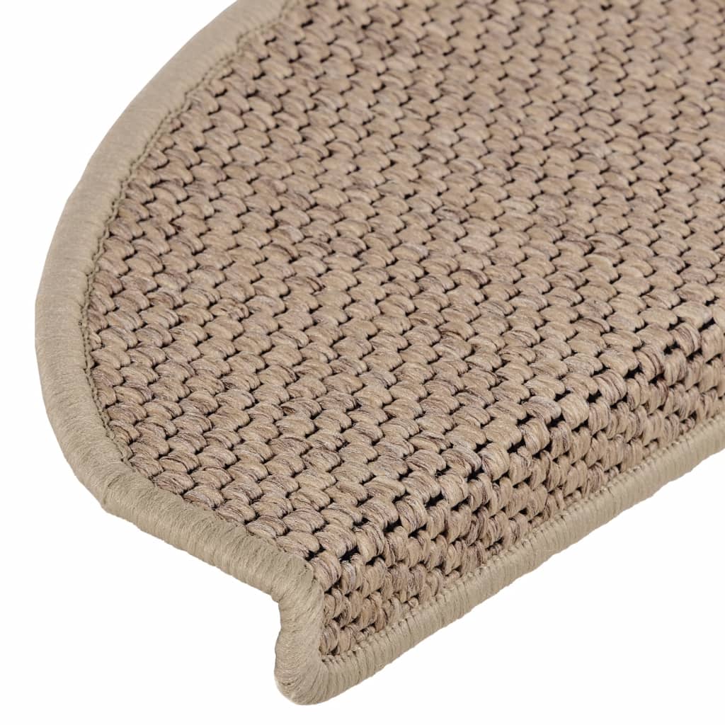 Covorașe scări autoadezive 15buc nisipiu 65x21x4cm aspect sisal