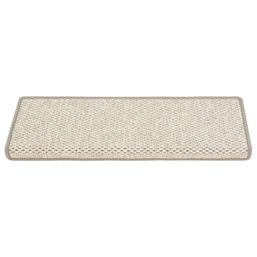 Covorașe autoadezive pentru scări, 15 buc. bej, 65x21x4cm sisal