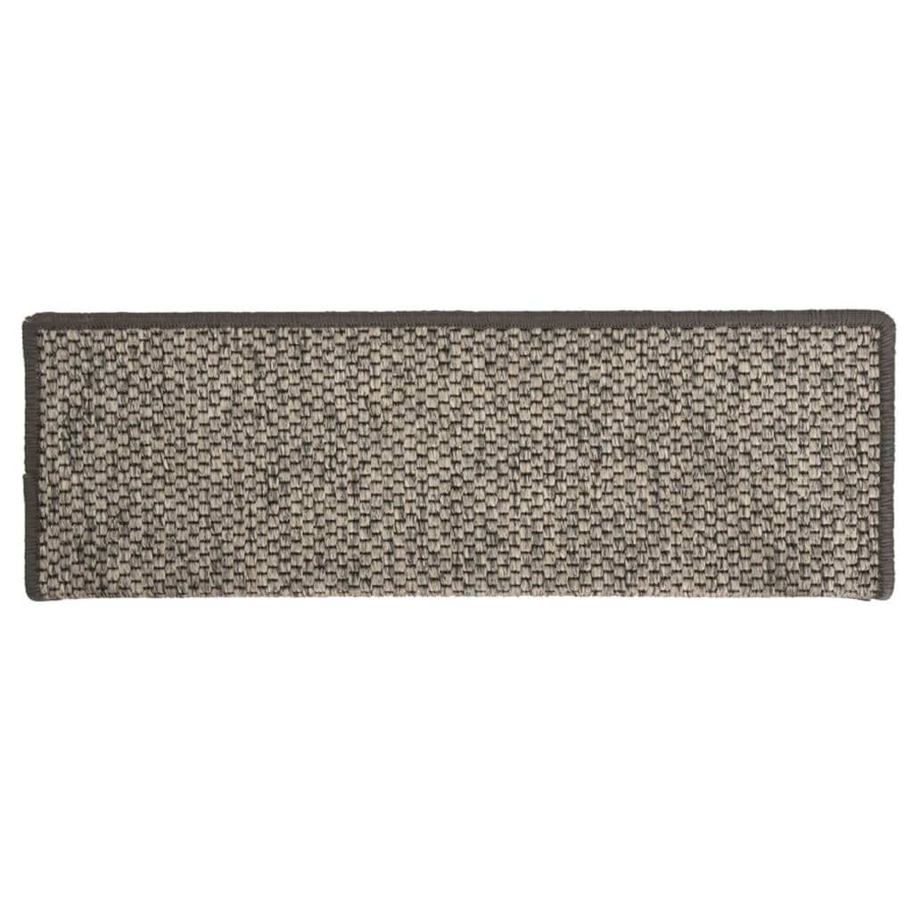 Covoraș scări autoadeziv 15 buc. gri&bej 65x21x4cm aspect sisal