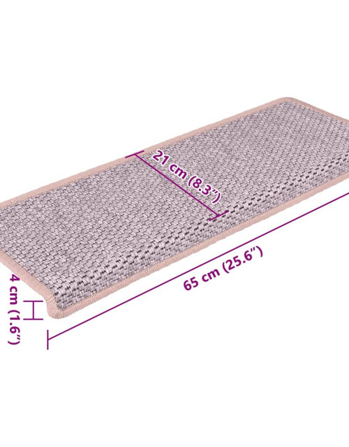 Загрузите изображение в средство просмотра галереи, Covorașe scări autoadezive, roșu,15 buc. , 65x21x4 cm, sisal
