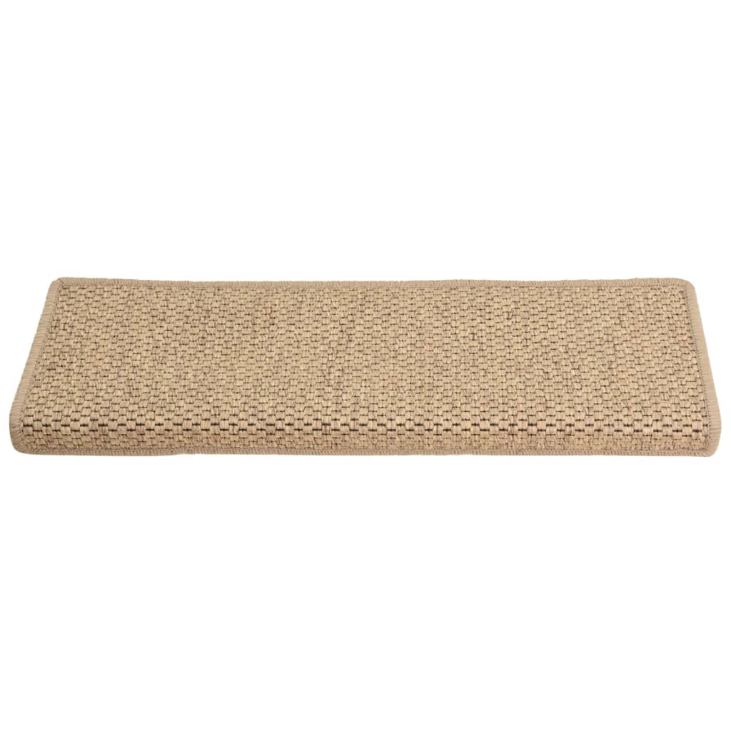 Covorașe scări autoadezive 15buc nisipiu 65x21x4cm aspect sisal