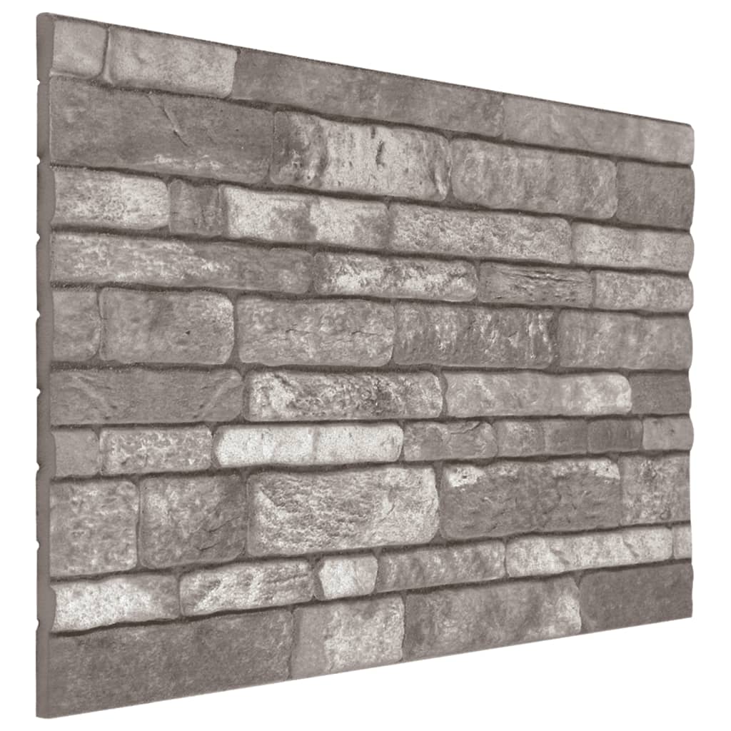 Panouri de perete 3D, model cărămidă, gri închis, 10 buc., EPS