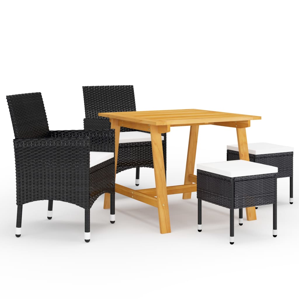 Set mobilier de grădină, 5 piese, negru - Lando