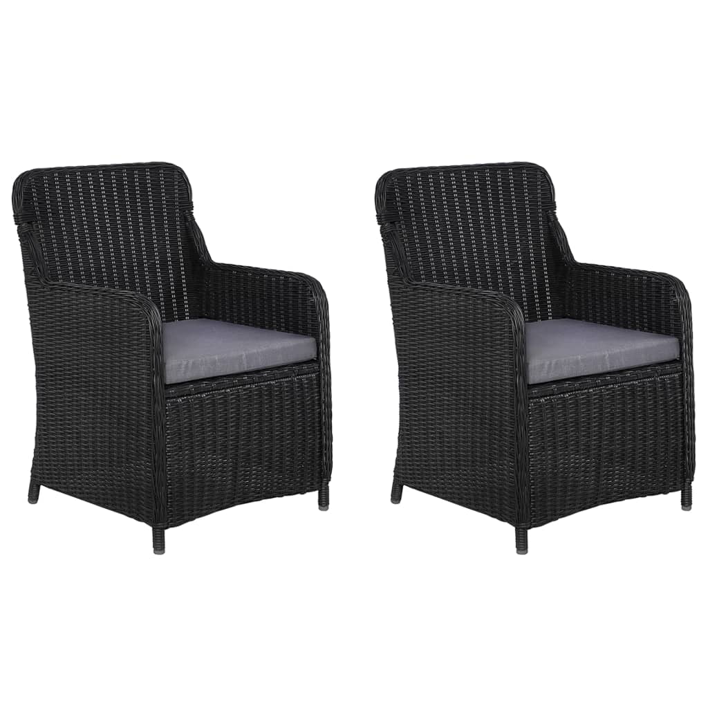 Set mobilier de grădină, 3 piese, negru - Lando