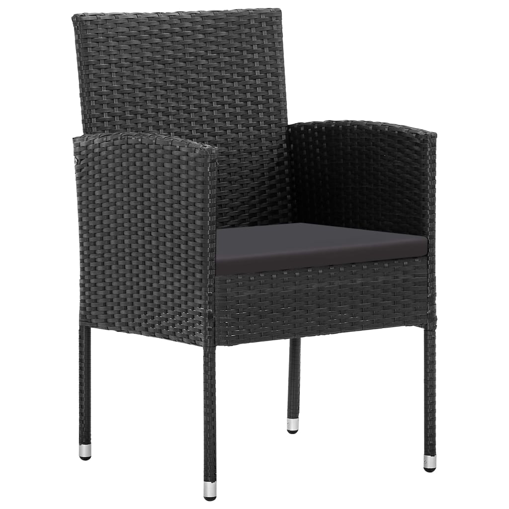 Set mobilier de grădină, 5 piese, negru