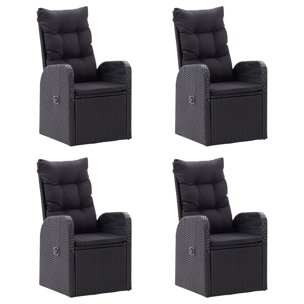 Set mobilier de grădină, 7 piese, negru