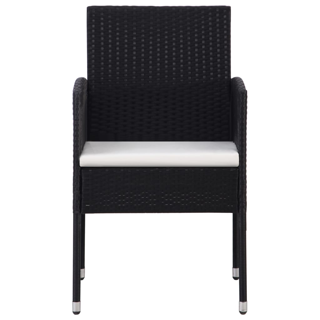 Set mobilier de grădină, 7 piese, negru