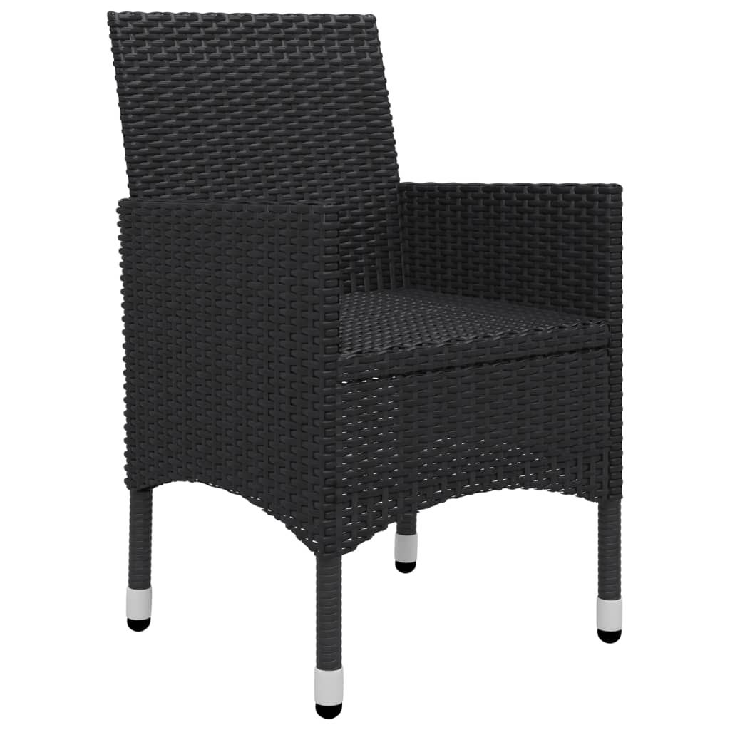 Set mobilier de grădină, 5 piese, negru