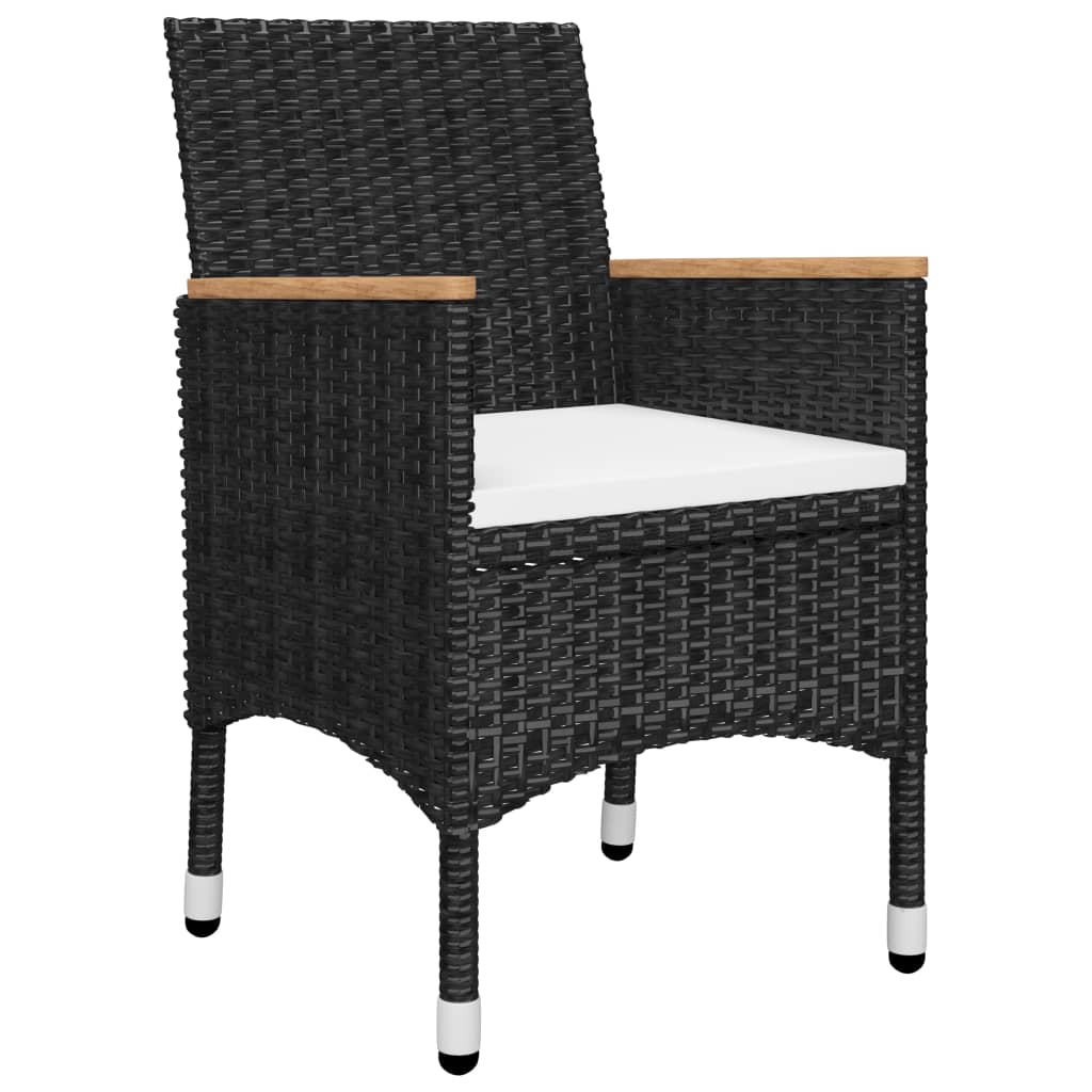 Set mobilier de grădină, 3 piese, negru