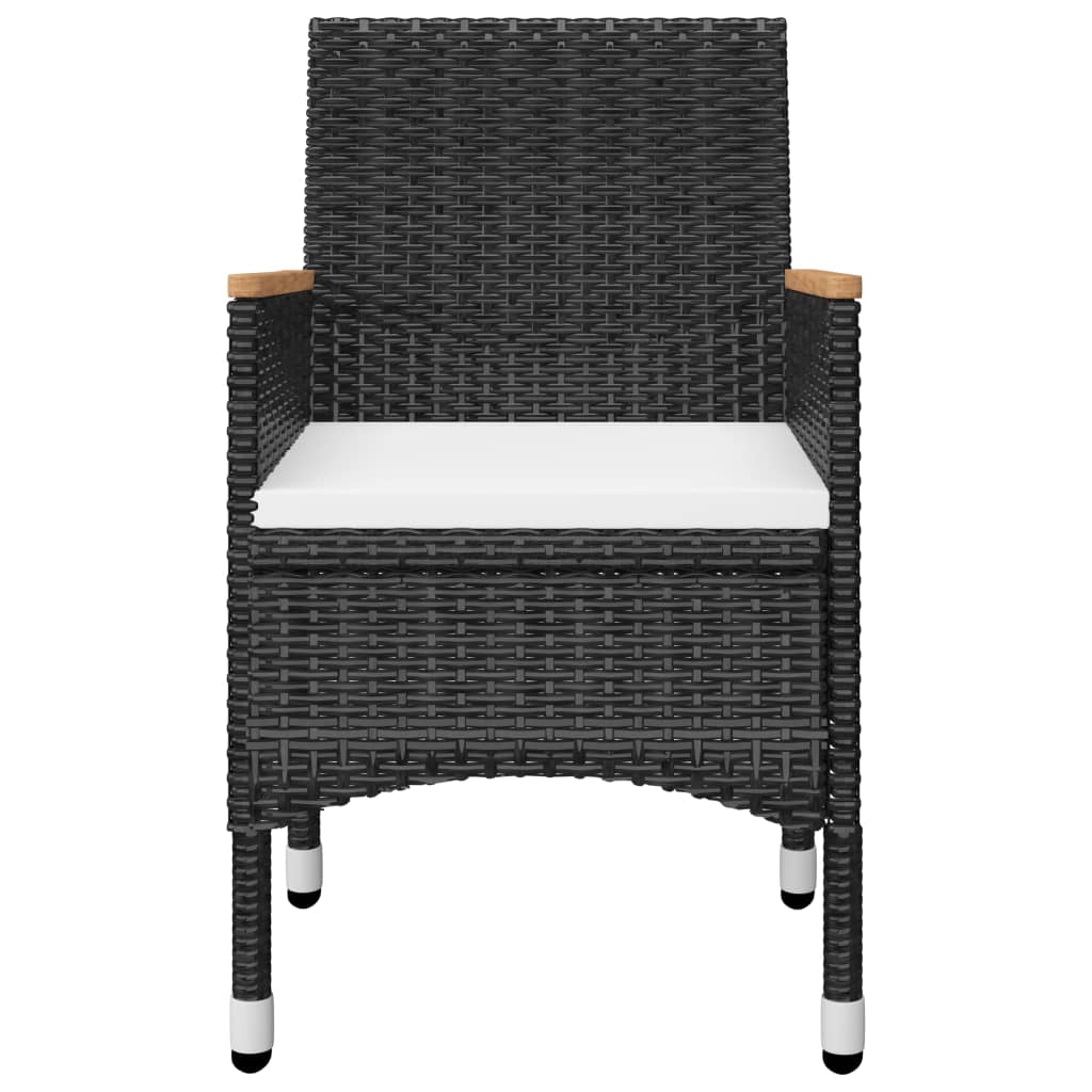 Set mobilier de grădină, 3 piese, negru