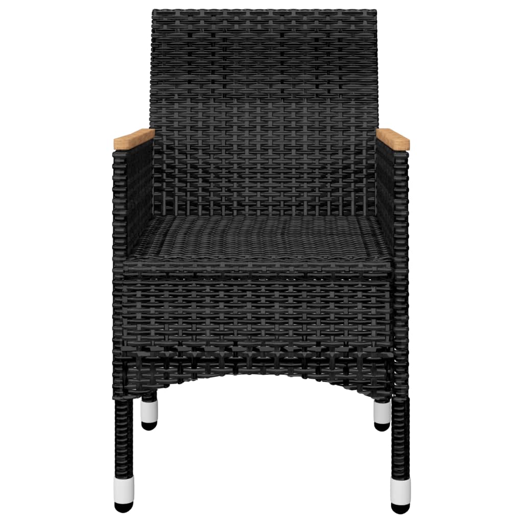 Set mobilier de grădină, 3 piese, negru