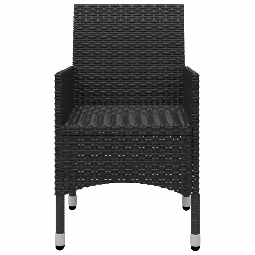 Set mobilier de grădină, 5 piese, negru