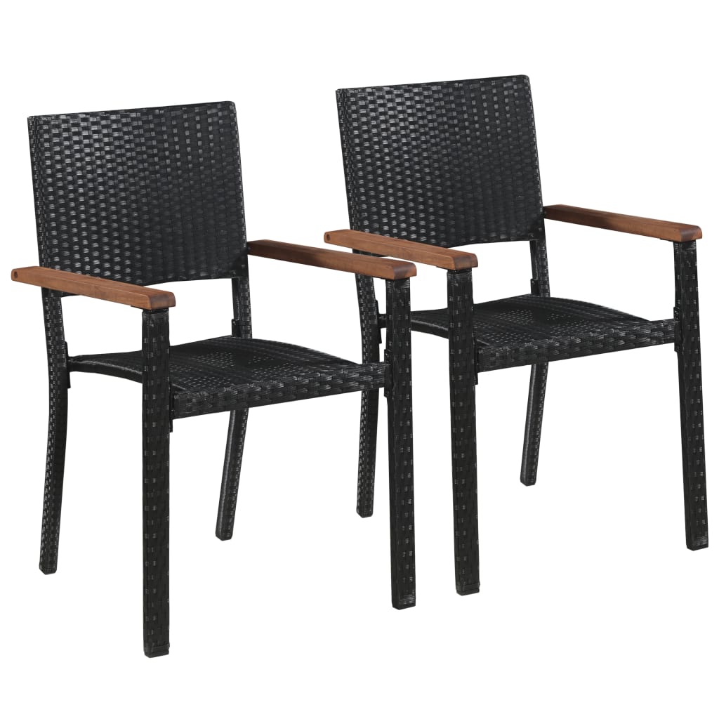 Set mobilier de grădină, 3 piese, negru