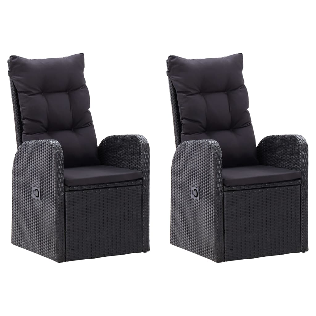 Set mobilier de grădină, 3 piese, negru