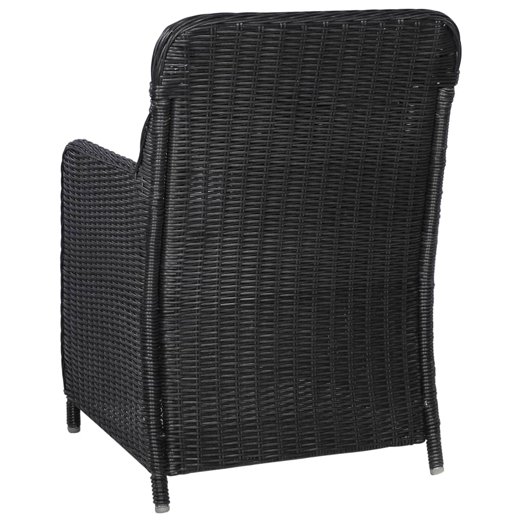 Set mobilier de grădină, 3 piese, negru - Lando