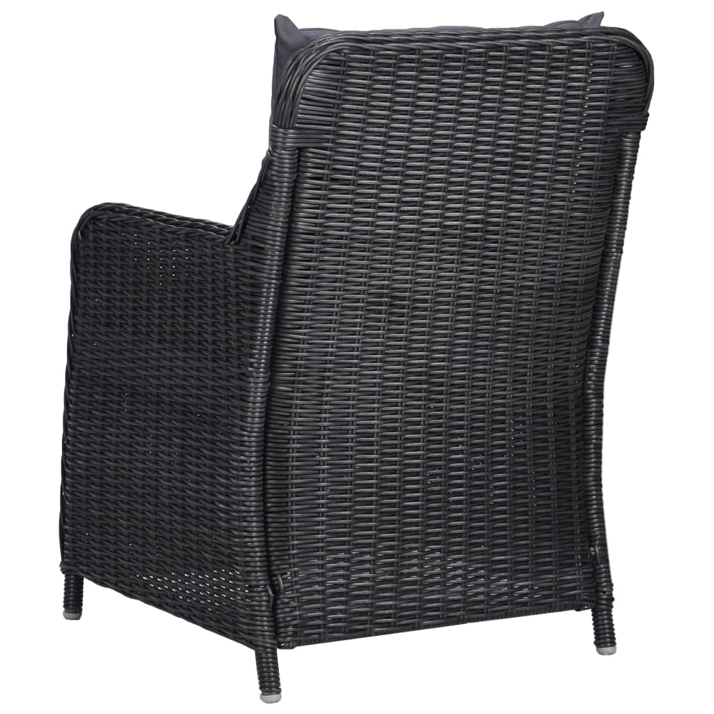 Set mobilier de grădină, 3 piese, negru - Lando