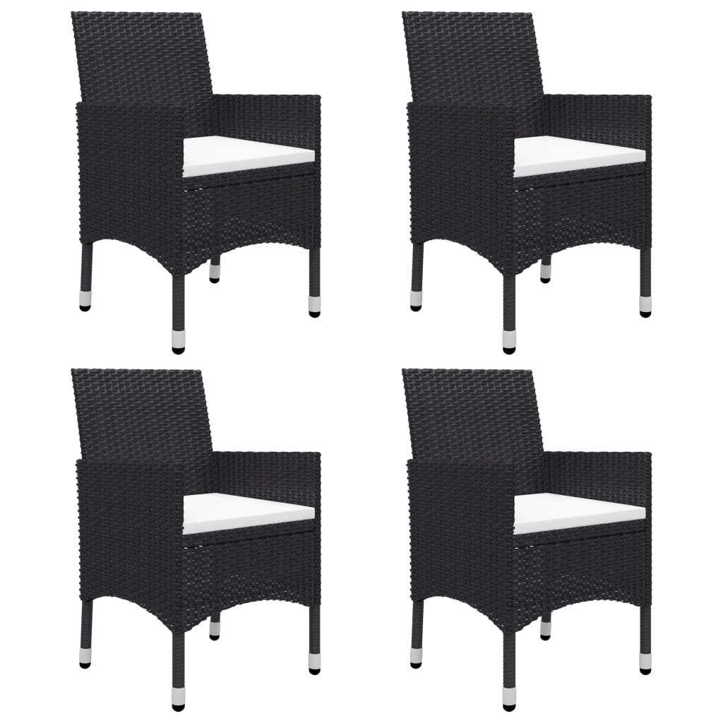 Set mobilier de grădină, 5 piese, negru