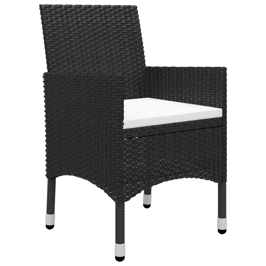 Set mobilier de grădină, 5 piese, negru