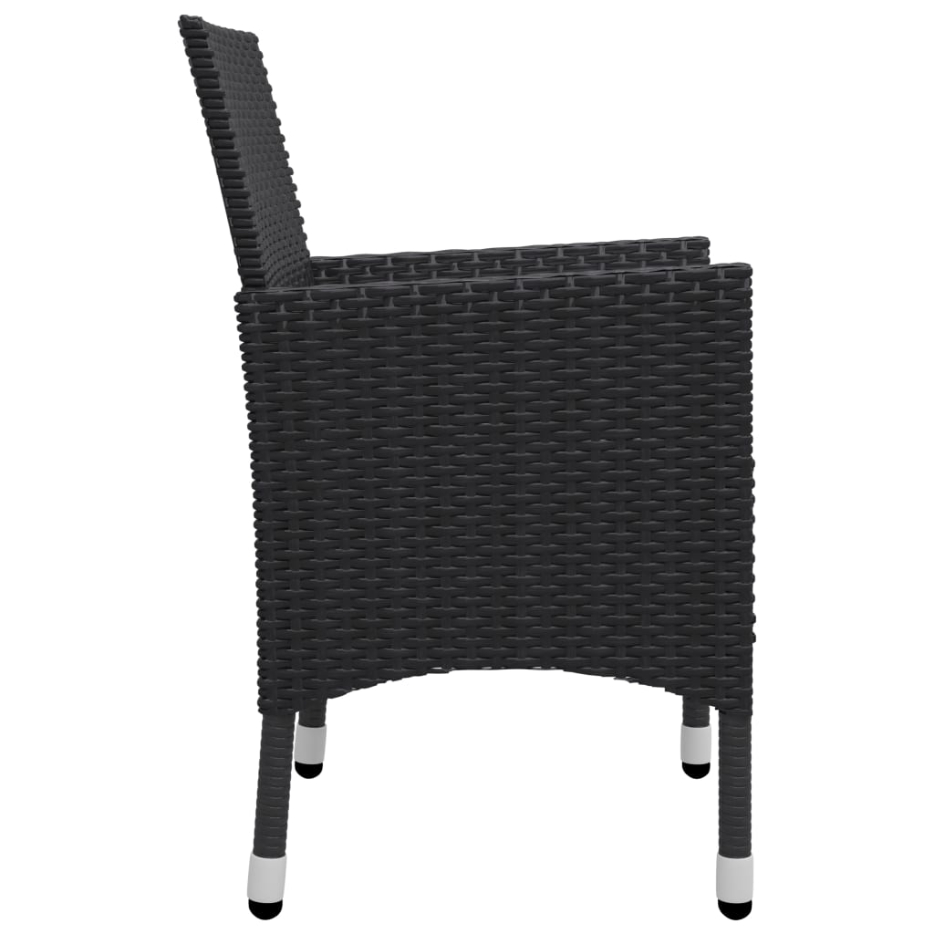 Set mobilier de grădină, 5 piese, negru