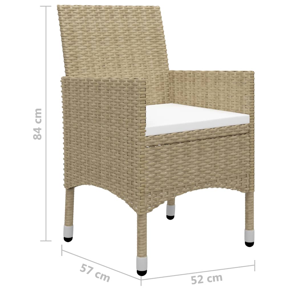 Set mobilier de grădină, 5 piese, bej