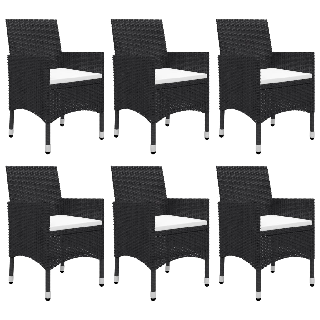 Set mobilier de grădină, 7 piese, negru - Lando