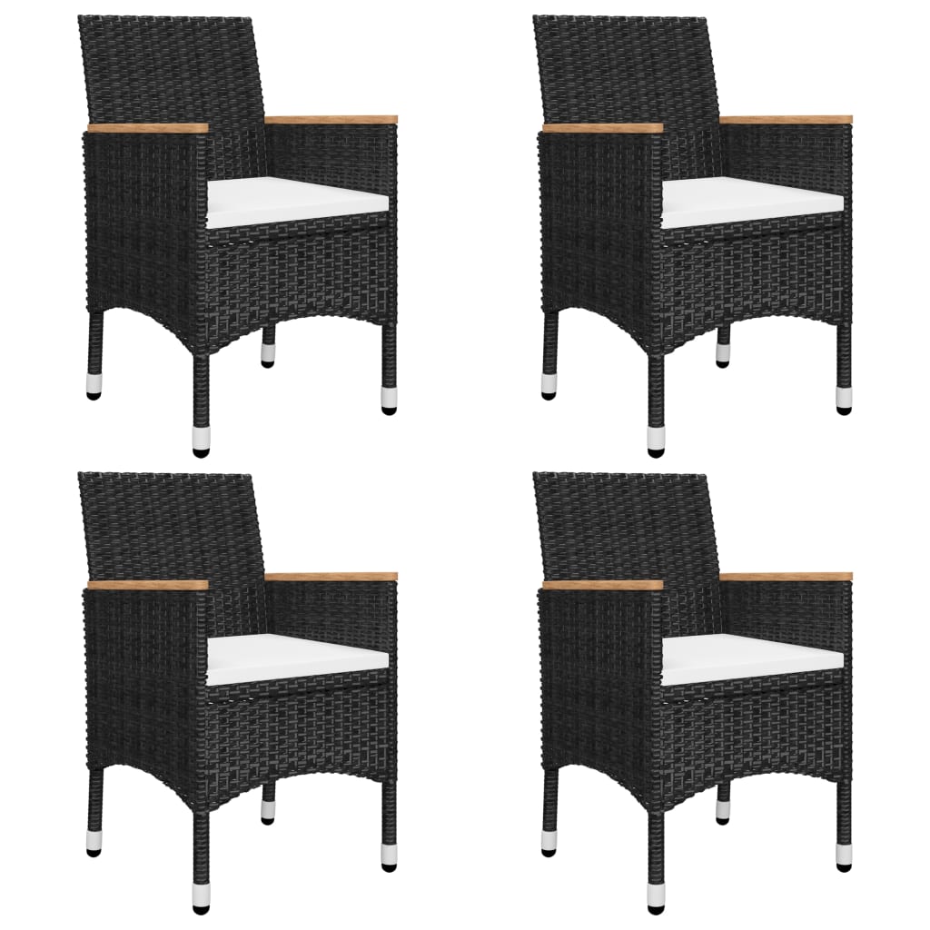 Set mobilier de grădină, 5 piese, negru