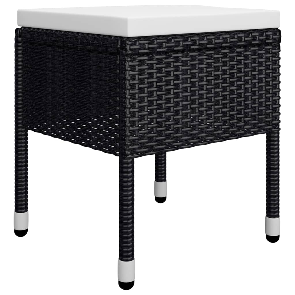 Set mobilier de grădină, 7 piese, negru