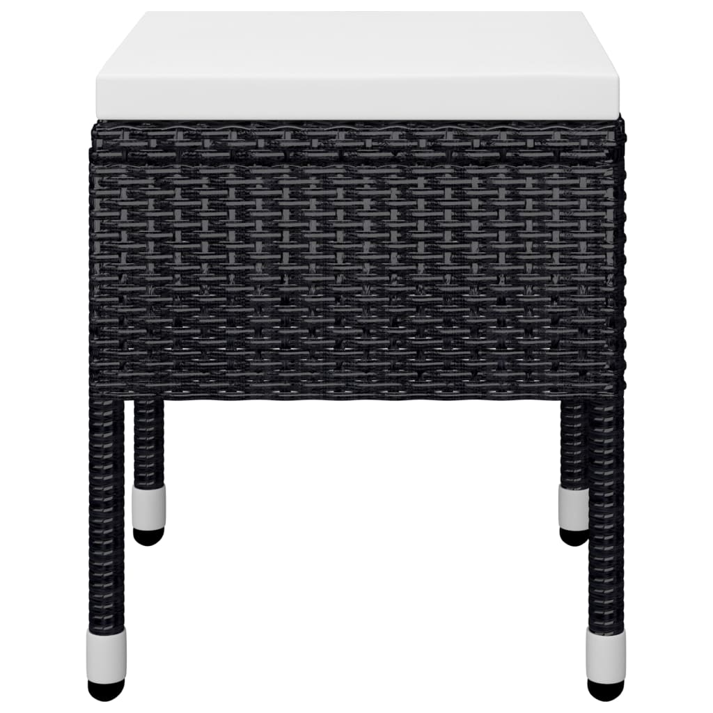 Set mobilier de grădină, 7 piese, negru