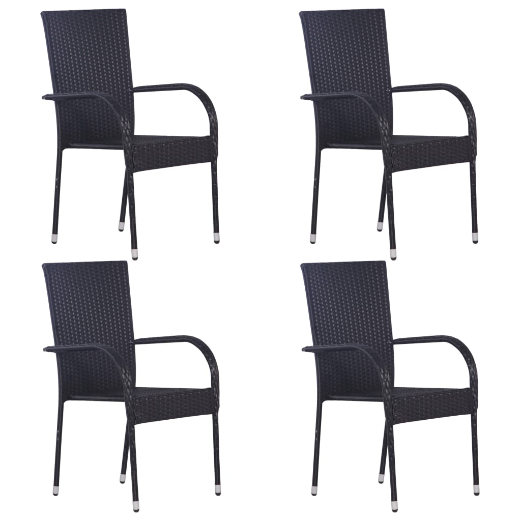 Set mobilier de grădină, 5 piese, negru - Lando