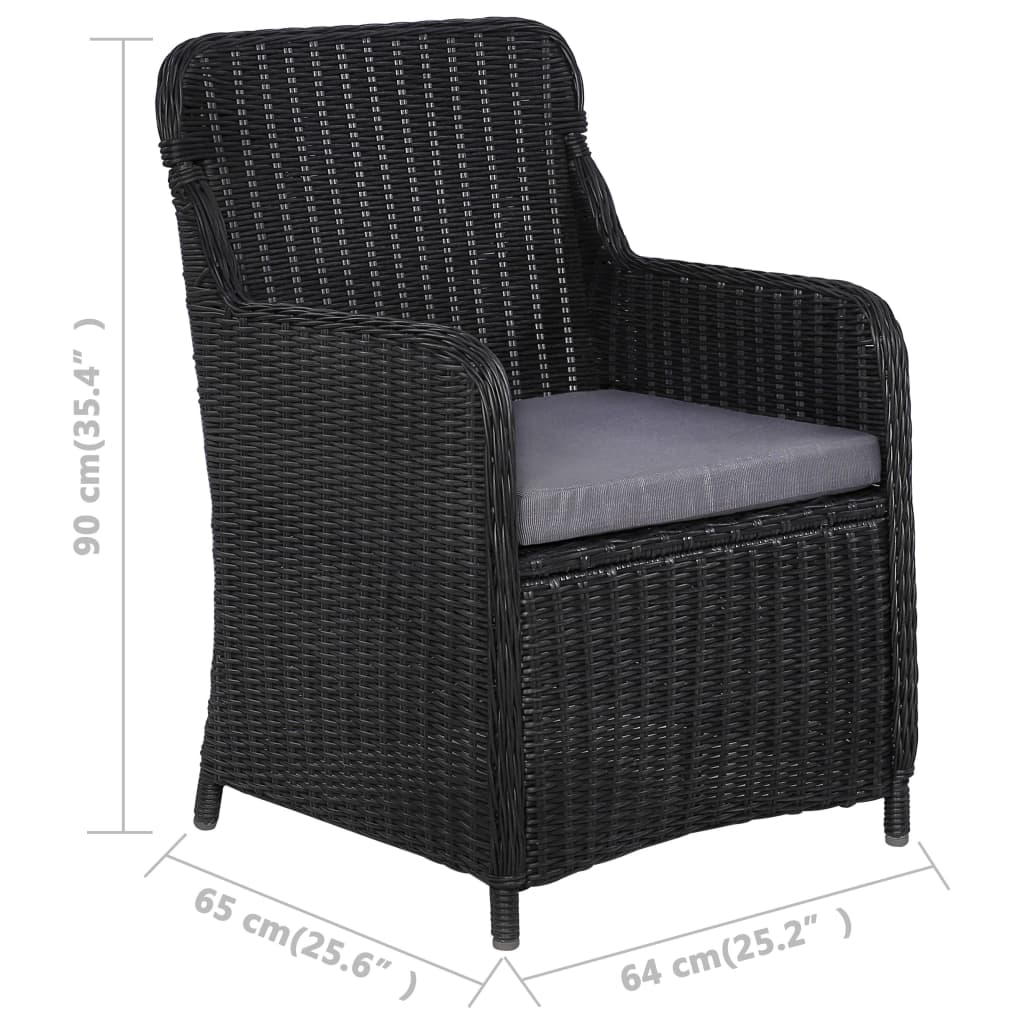 Set mobilier de grădină, 5 piese, negru - Lando