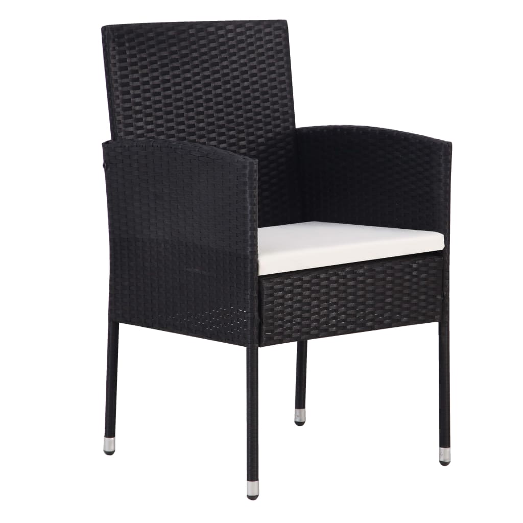 Set mobilier de grădină, 5 piese, negru